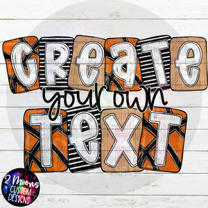 Create your own Text- Boxy Basketball Pattern - Handlettered
