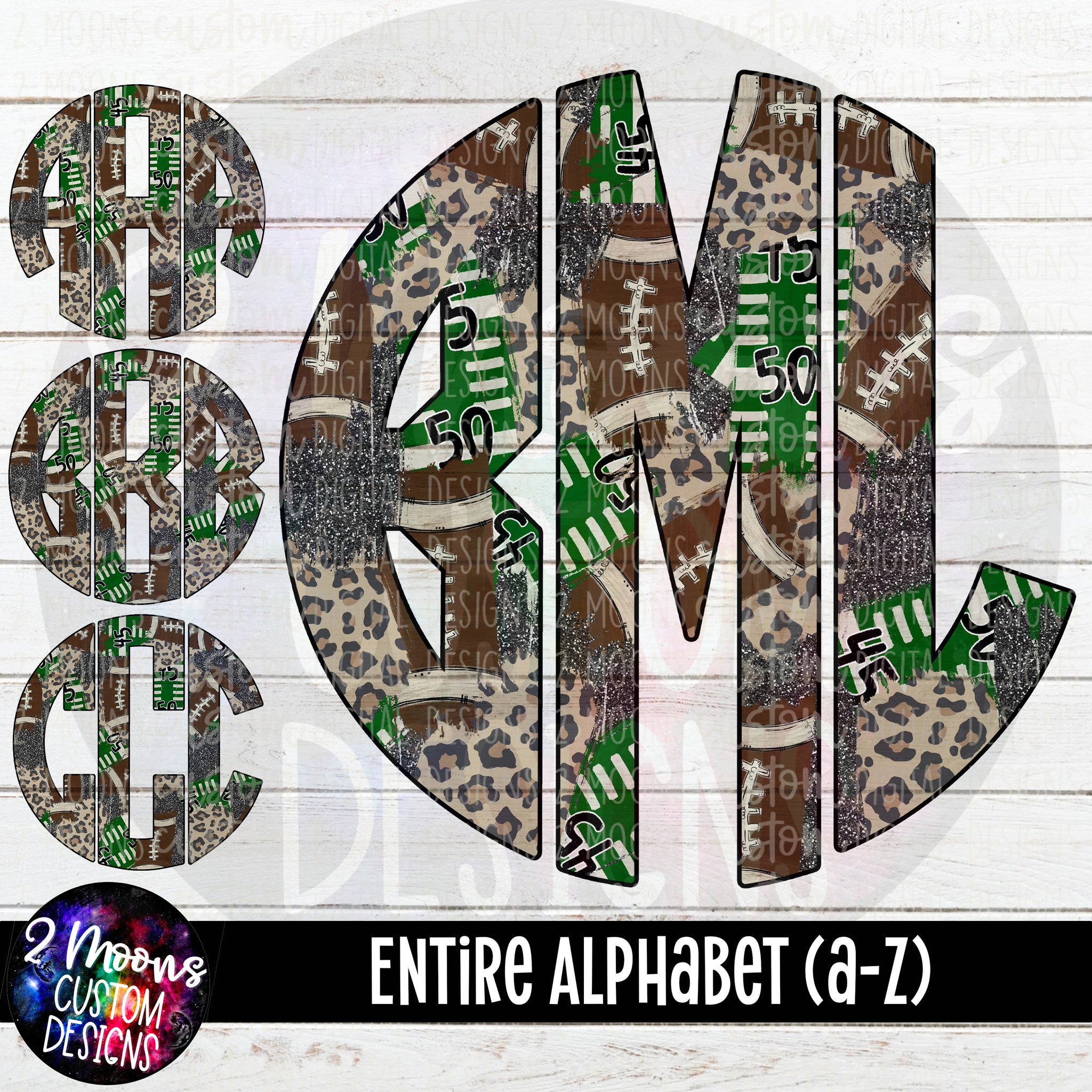 Football Brushstroke Pattern Monogram