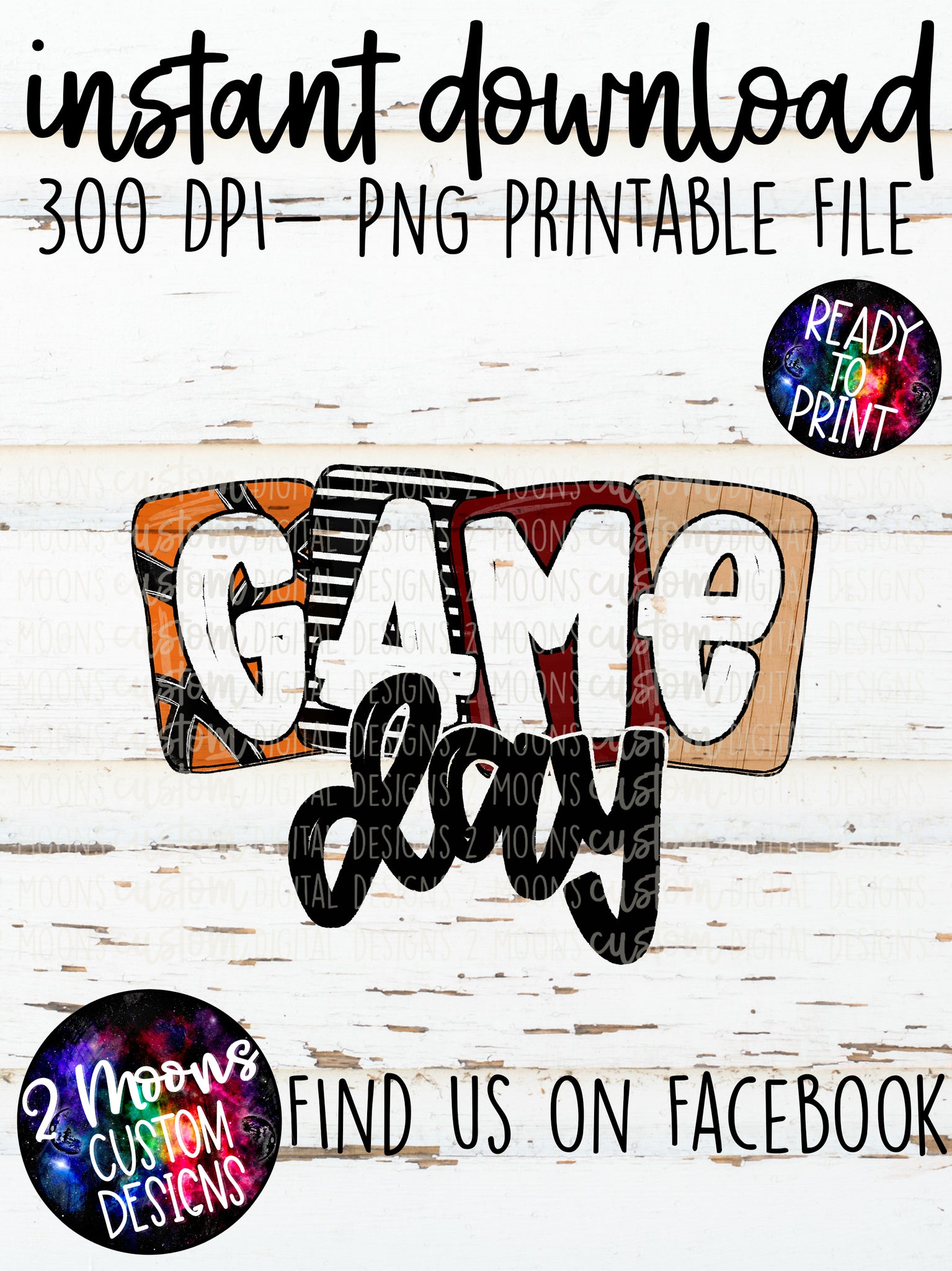 Game Day- Maroon- Boxy Basketball Pattern - Handlettered