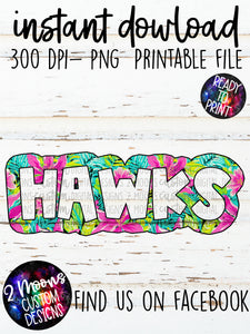 Hawks- Floral Mascots