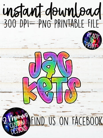 Jackets- Handlettered- Tie-Dye Stacked Mascots