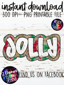 Jolly- Christmas Lights Brushstroke Pattern- Handlettered