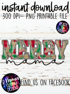 Merry Mama- Christmas Lights Brushstroke Pattern