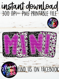 Mini- Hearts & Leopard- Purple- Boxy Patterns- Handlettered