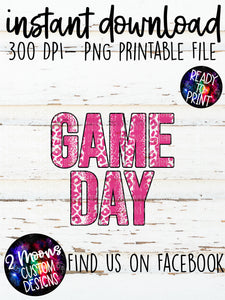 Game Day- Generic Brushstroke- Pink & White