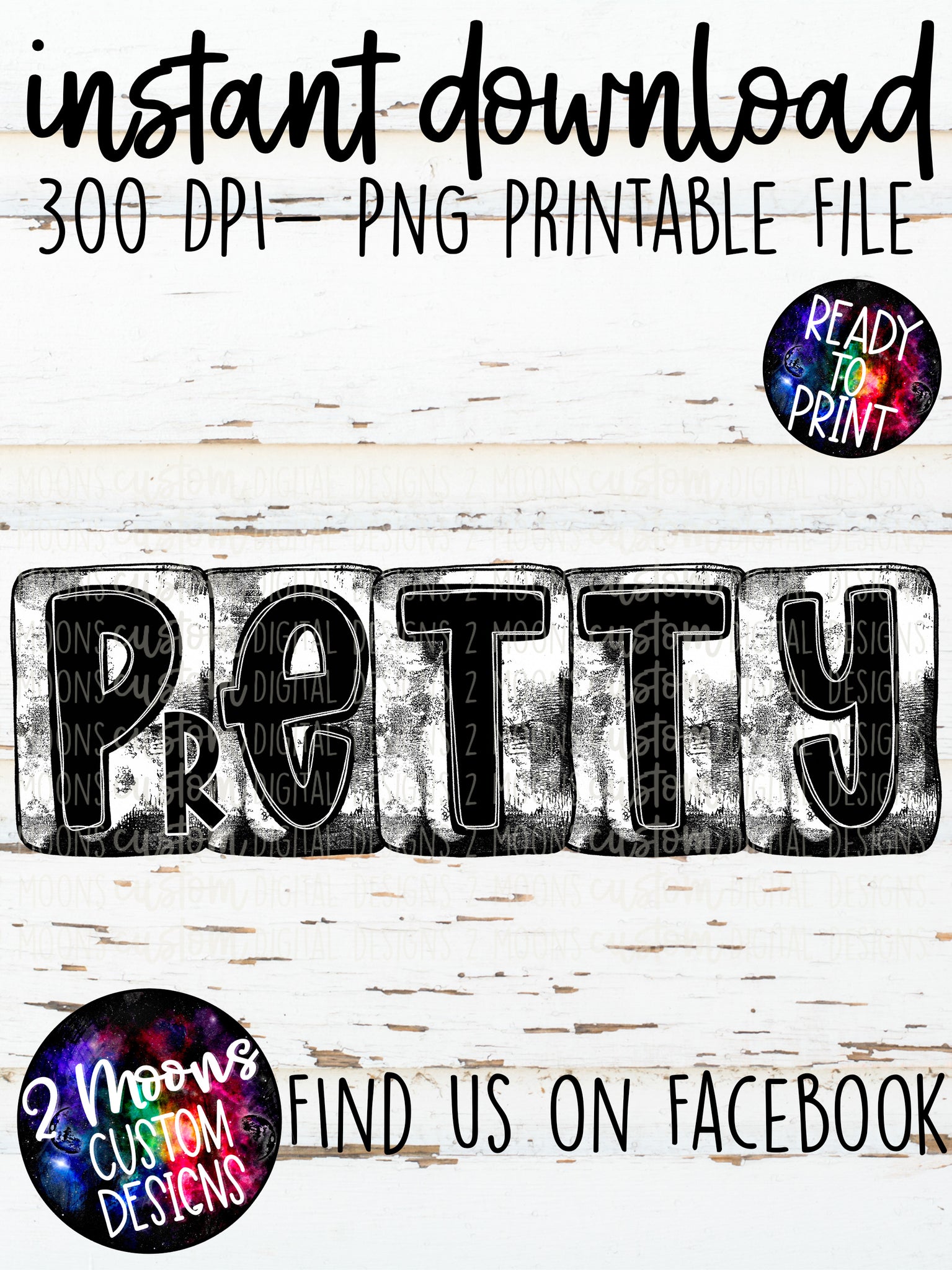 PrETTY- Boxy Grunge Alpha- Handlettered