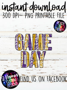 Game Day- Generic Brushstroke- Purple & Gold