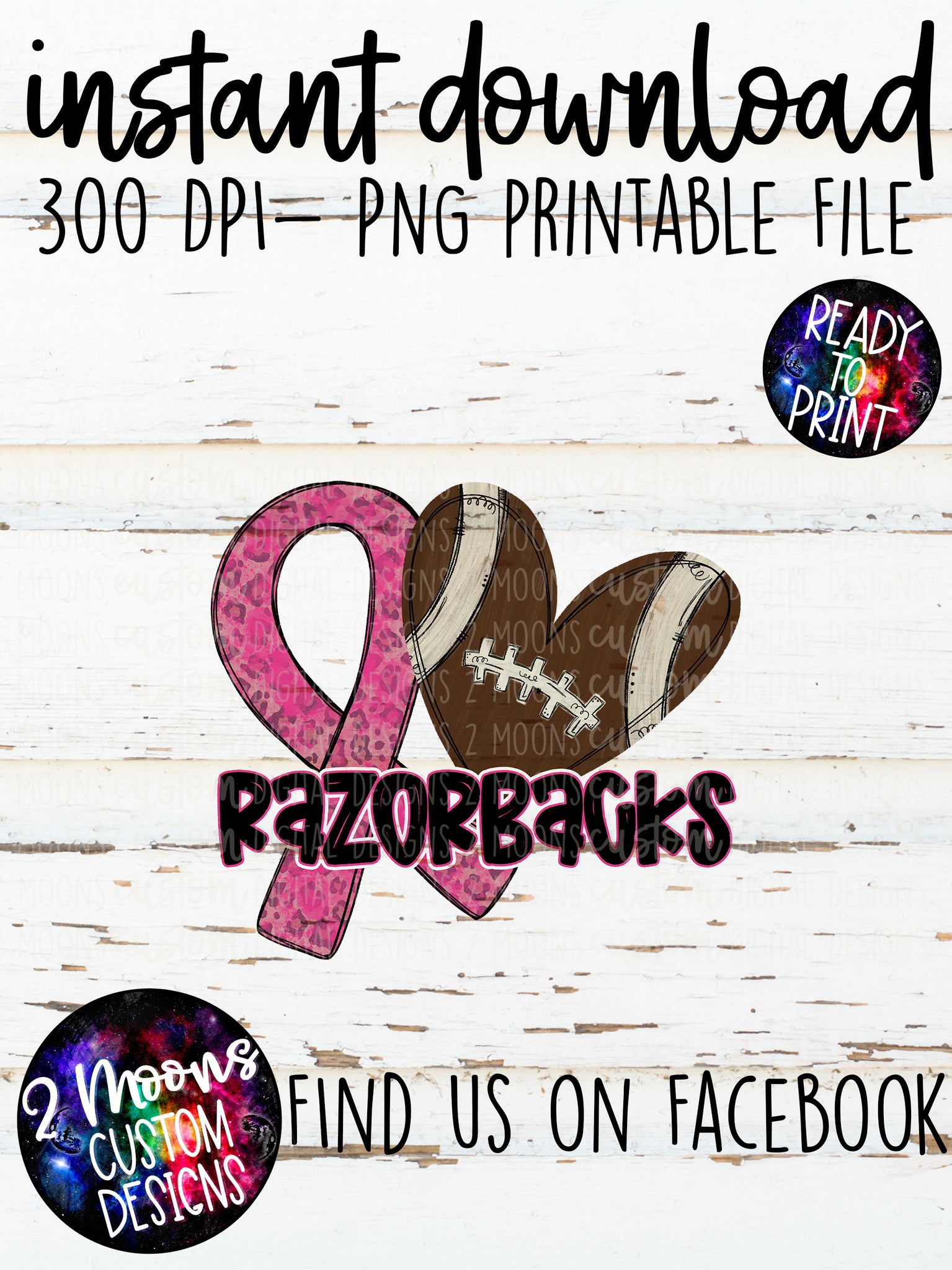 Pink Razorback Background Razorbacks- Pink out Football β 2 Moons Custom Designs