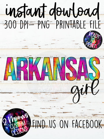 Arkansas Girl- Tie-Dye State