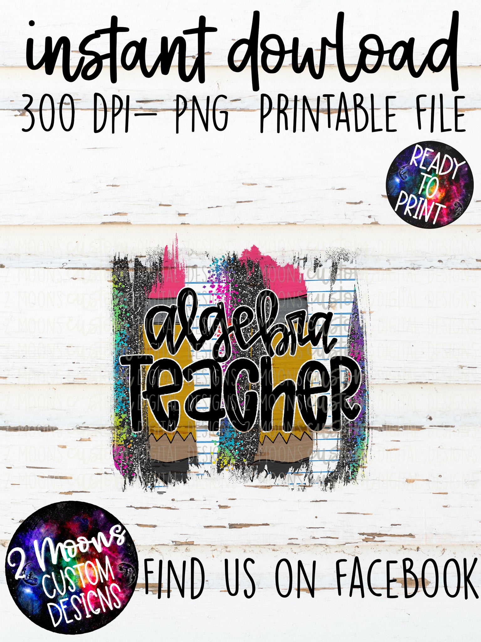 Algebra Teacher- Back To School Brushstroke