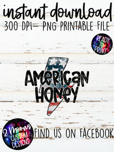American Honey- American Flag Lightning Bolt