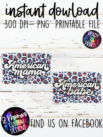 American Mama/Babe Bundle- Patriotic Leopard Print