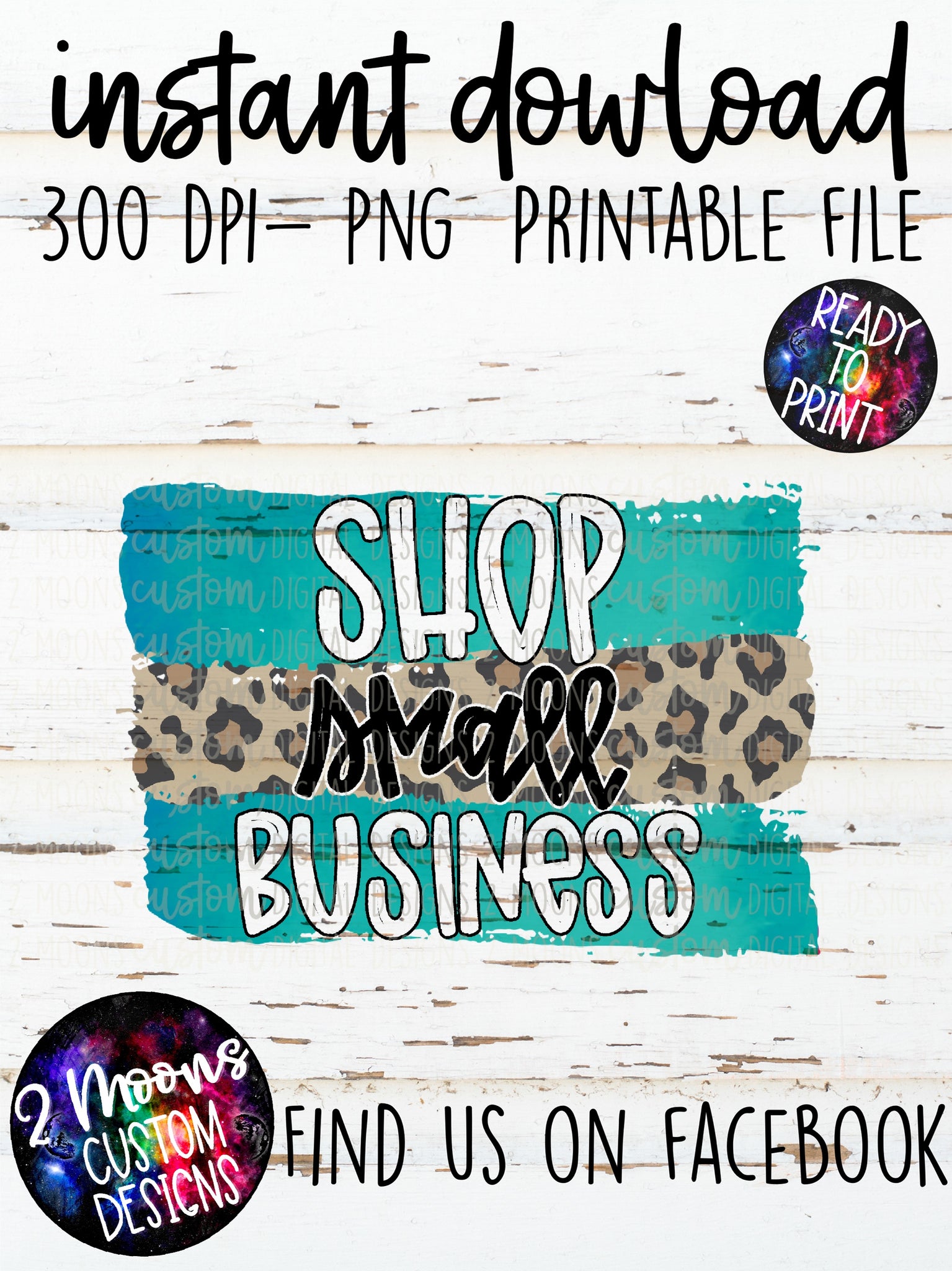 Shop Small Business- Teal & Leopard