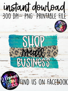 Shop Small Business- Teal & Leopard