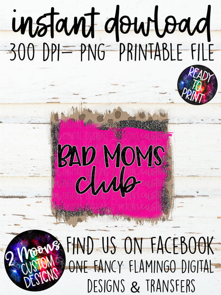 Bad Moms Club- Brush Strokes- Leopard Print