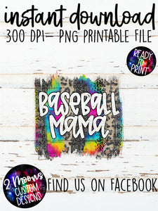 Baseball Mama- Tie Dye Brushstroke