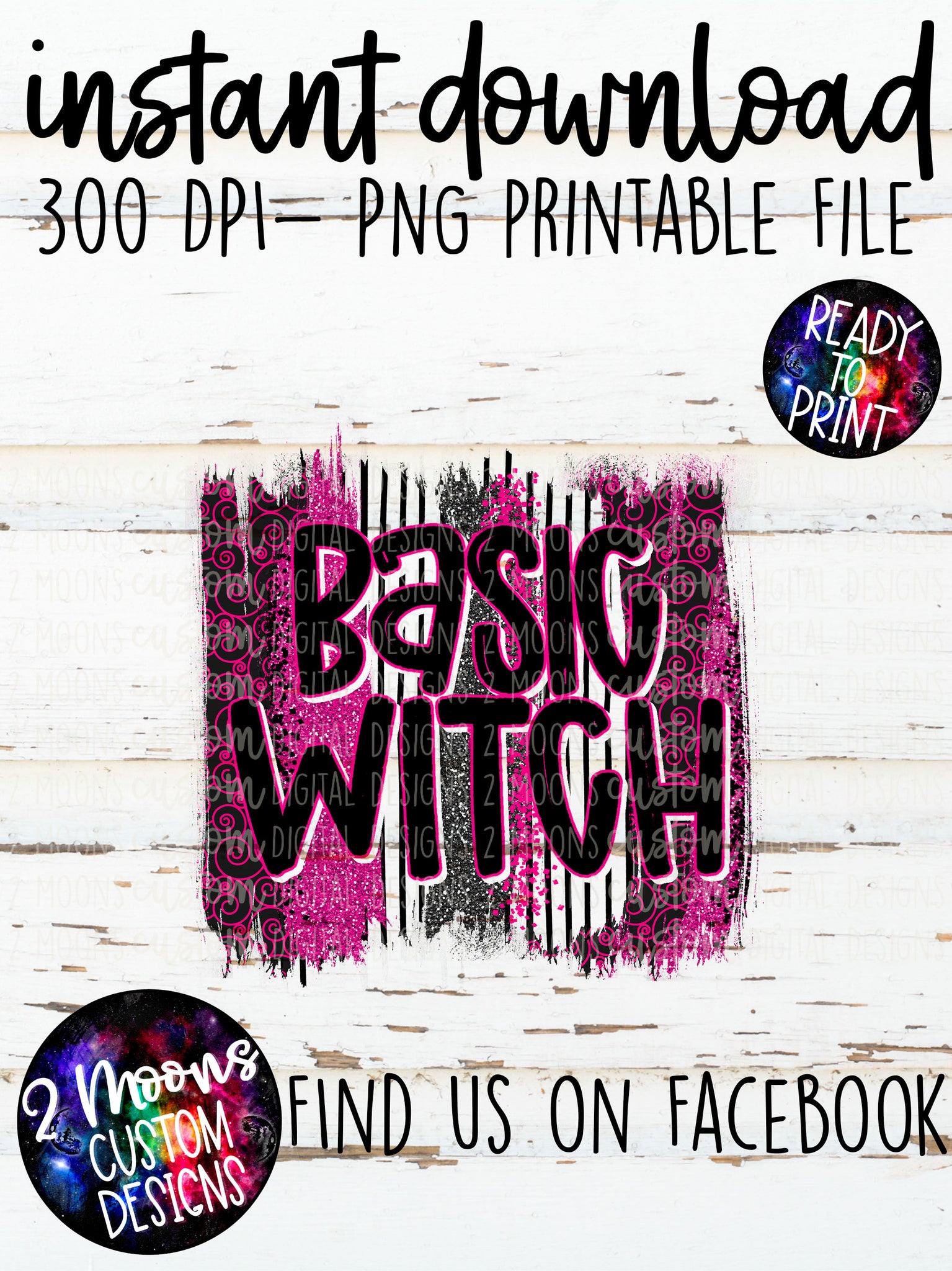 Basic Witch- Pink Swirl Brushstroke