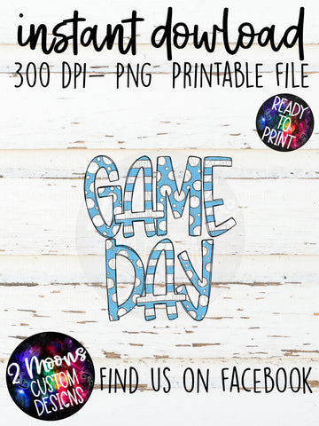 Carolina Blue  Game Day Design- Handlettered- Doodle Design