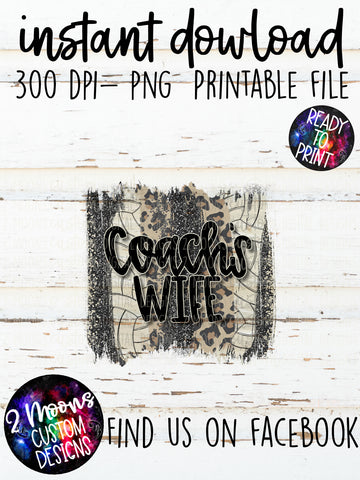 Coach's Wife- Volleyball Brushstroke