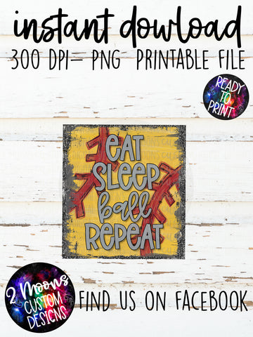 Eat Sleep Ball Repeat-Softball