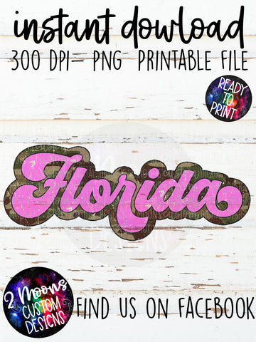 Florida- Camo + Pink Retro State