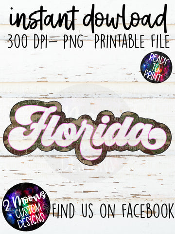 Florida- Camo Outline Retro State