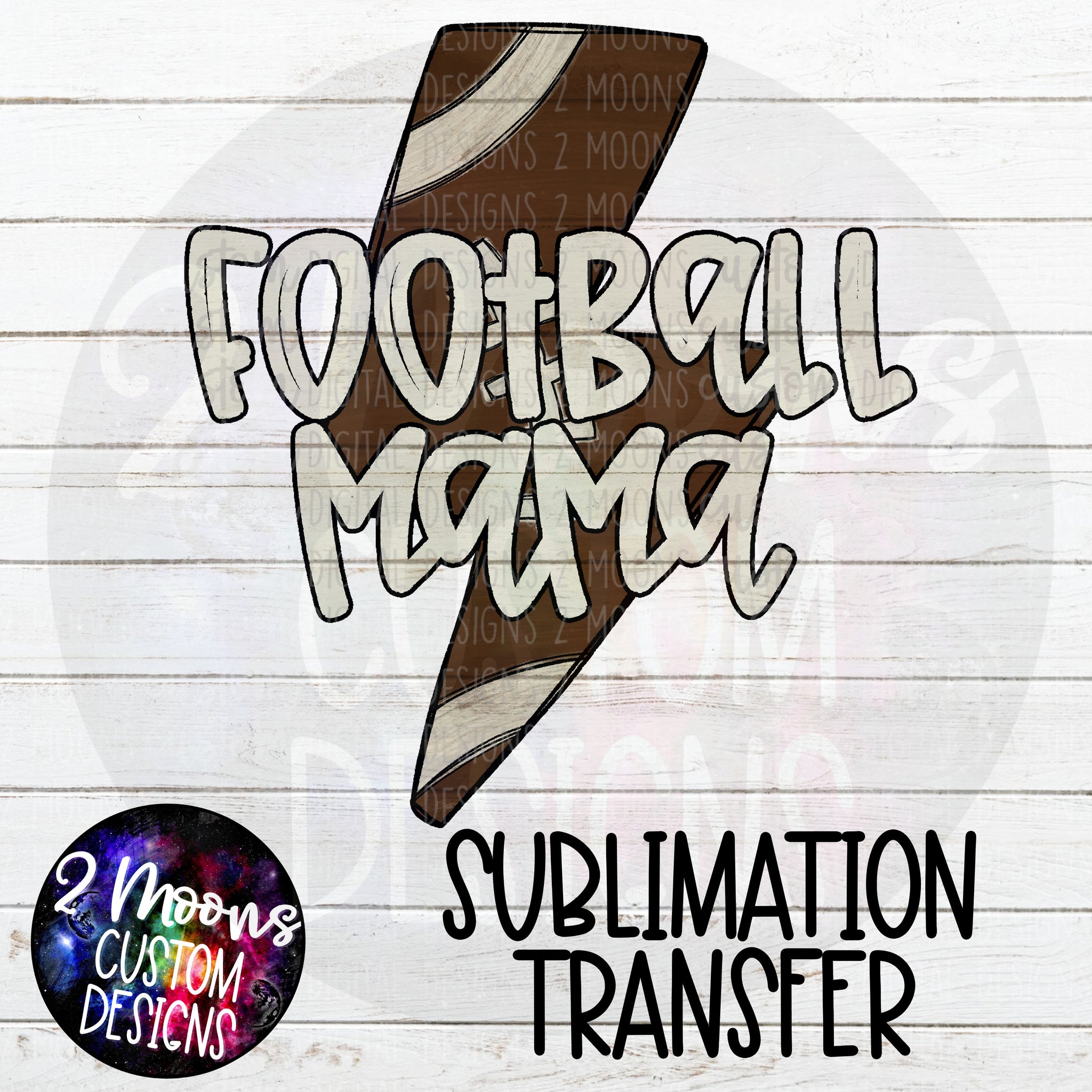 Football Mama- Lightning Bolt- Sublimation Transfer