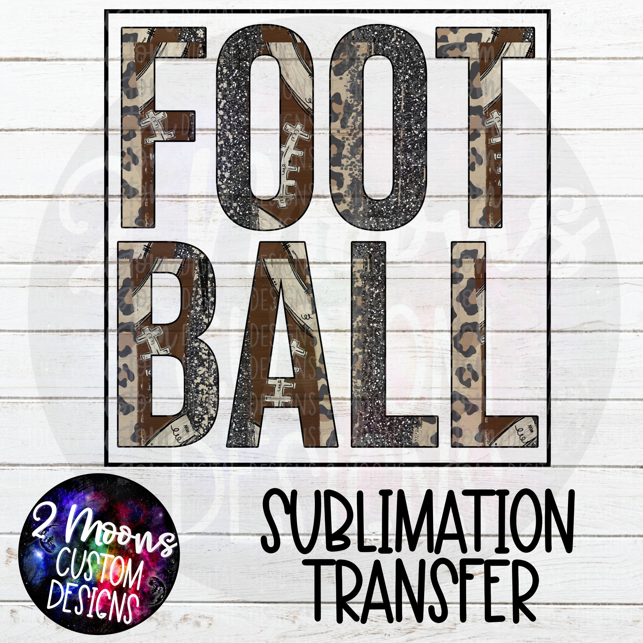 Football- Football Brushstroke Fill- Sublimation Transfer