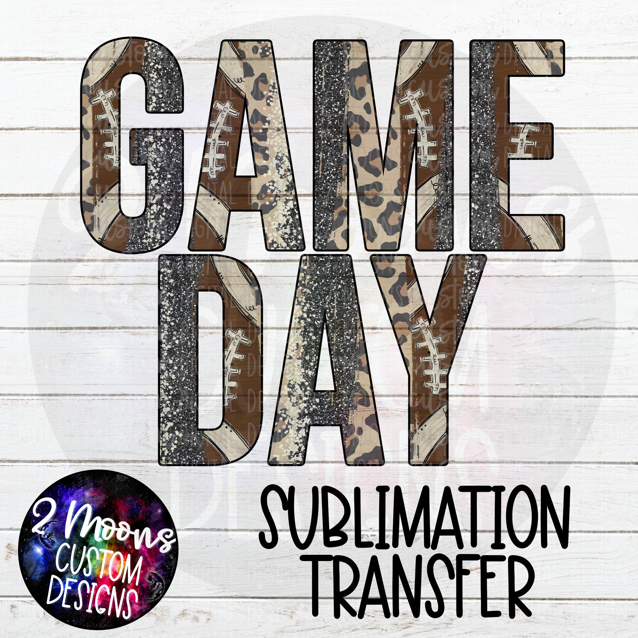 Game Day- Football Brushstroke Fill- Sublimation Transfer