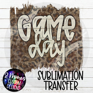 Game Day- Football Leopard Grunge Pattern- Sublimation Transfer