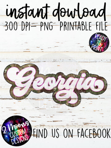 Georgia- Camo Outline Retro State