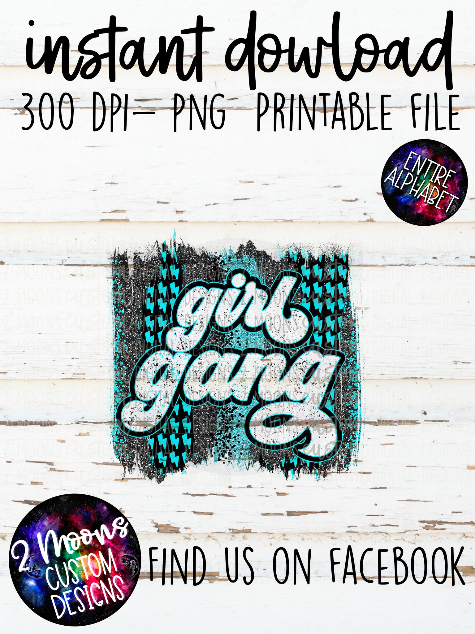 Girl Gang Teal- Brushstroke Design
