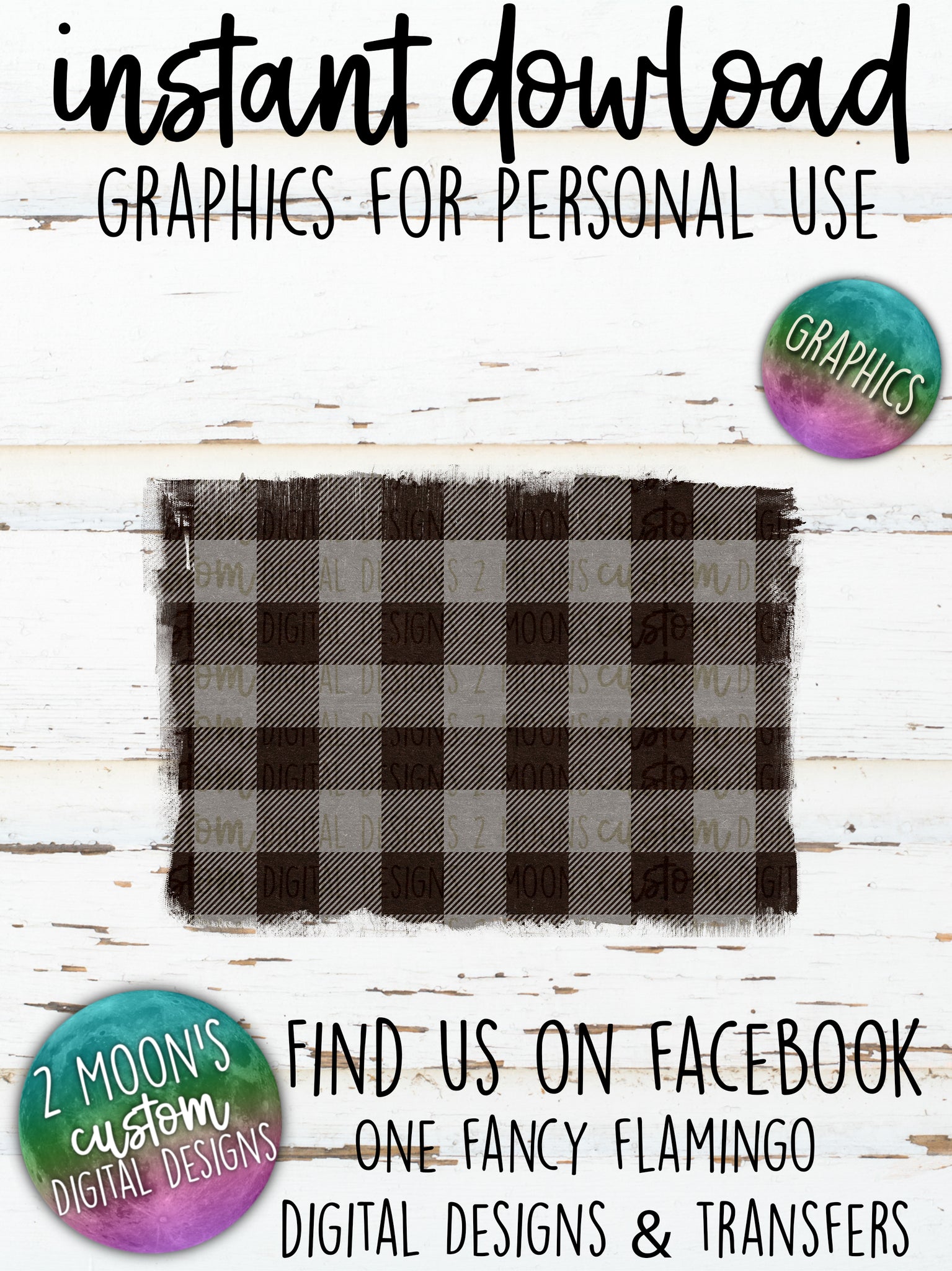 Gray Buffalo Plaid Backgrounds- Add your own text