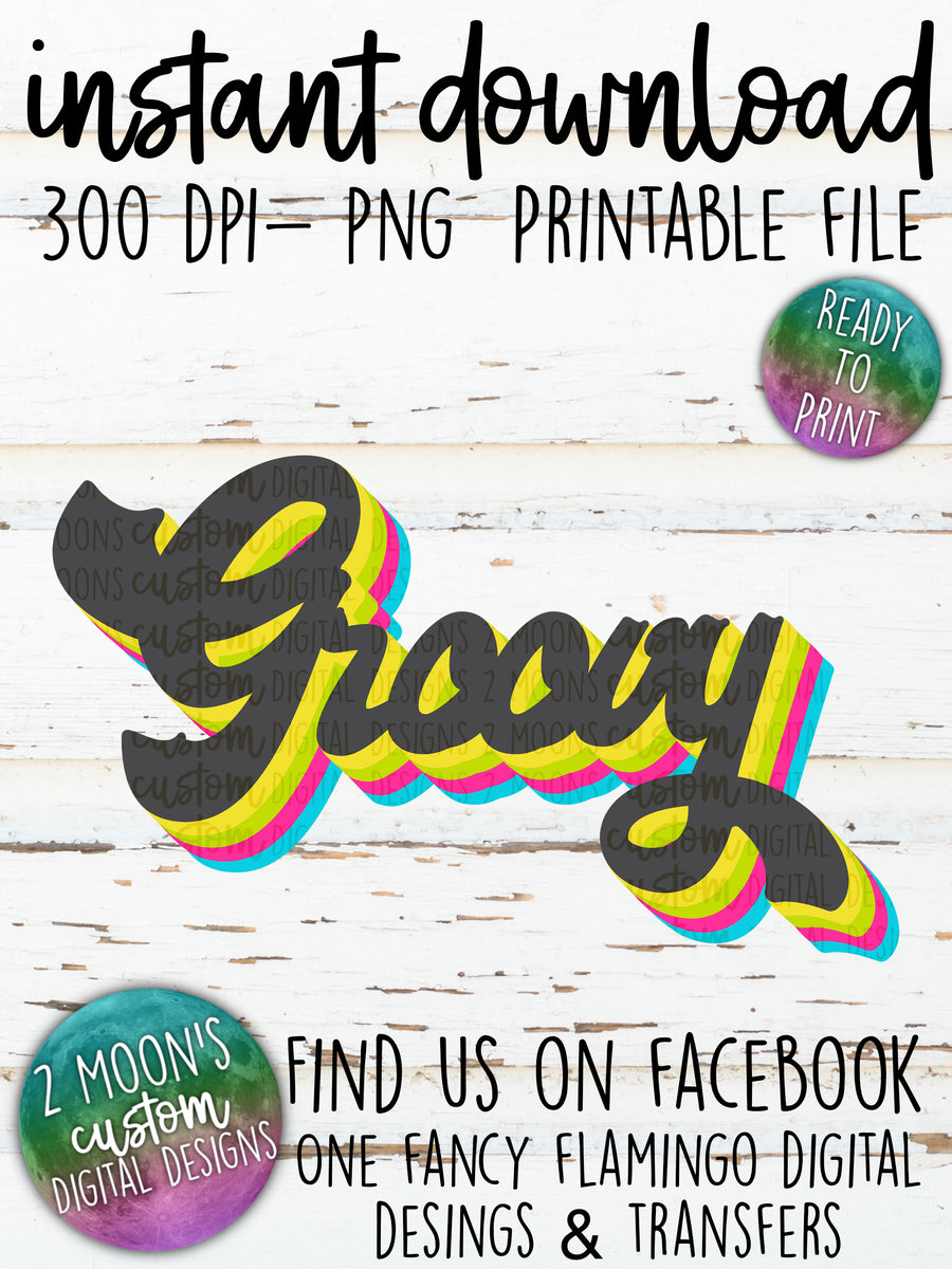 Groovy- Retro Design – 2 Moons Custom Designs