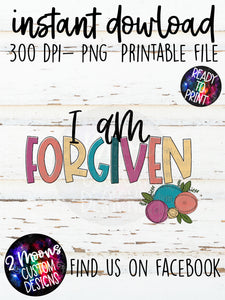 I am Forgiven- Doodle Flowers