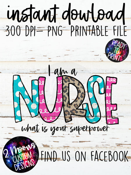 I am a Nurse- Doodle Design