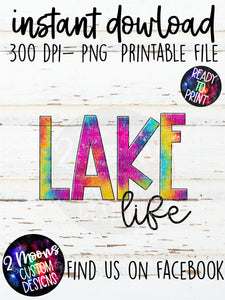 Lake Life- Tie-Dye Design