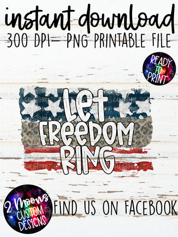 Let Freedom Ring- Patriotic Brushstroke- Horizontal