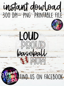 Loud Proud Mom- Baseball- Doodle Sports