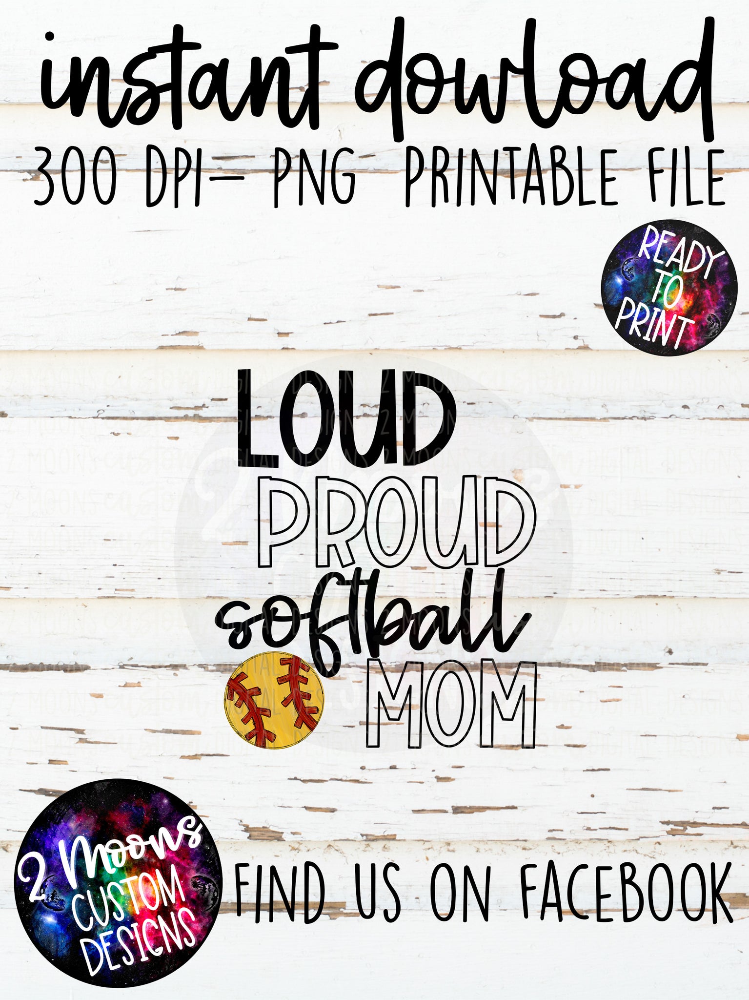 Loud Proud Mom- Softball- Doodle Sports