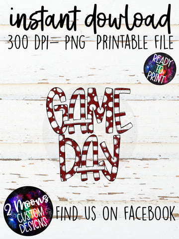 Maroon Game Day Design- Handlettered- Doodle Design