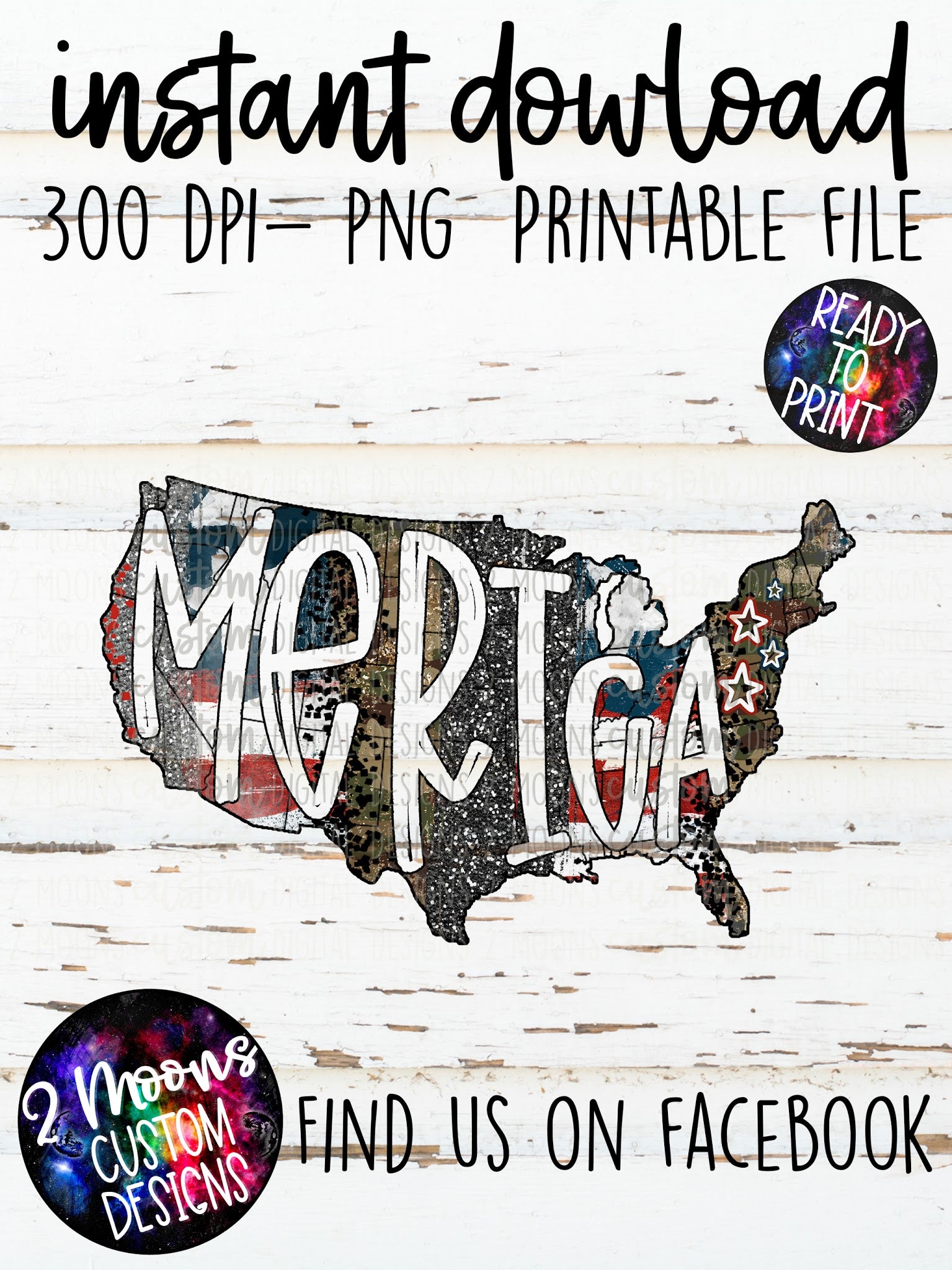 Merica - USA - Brushstrokes - Handlettered