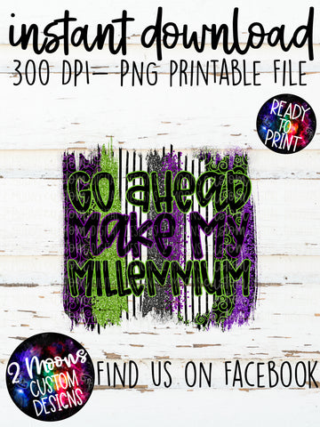 Make My Millennium - Purple, Lime & Pinstripe Brushstroke
