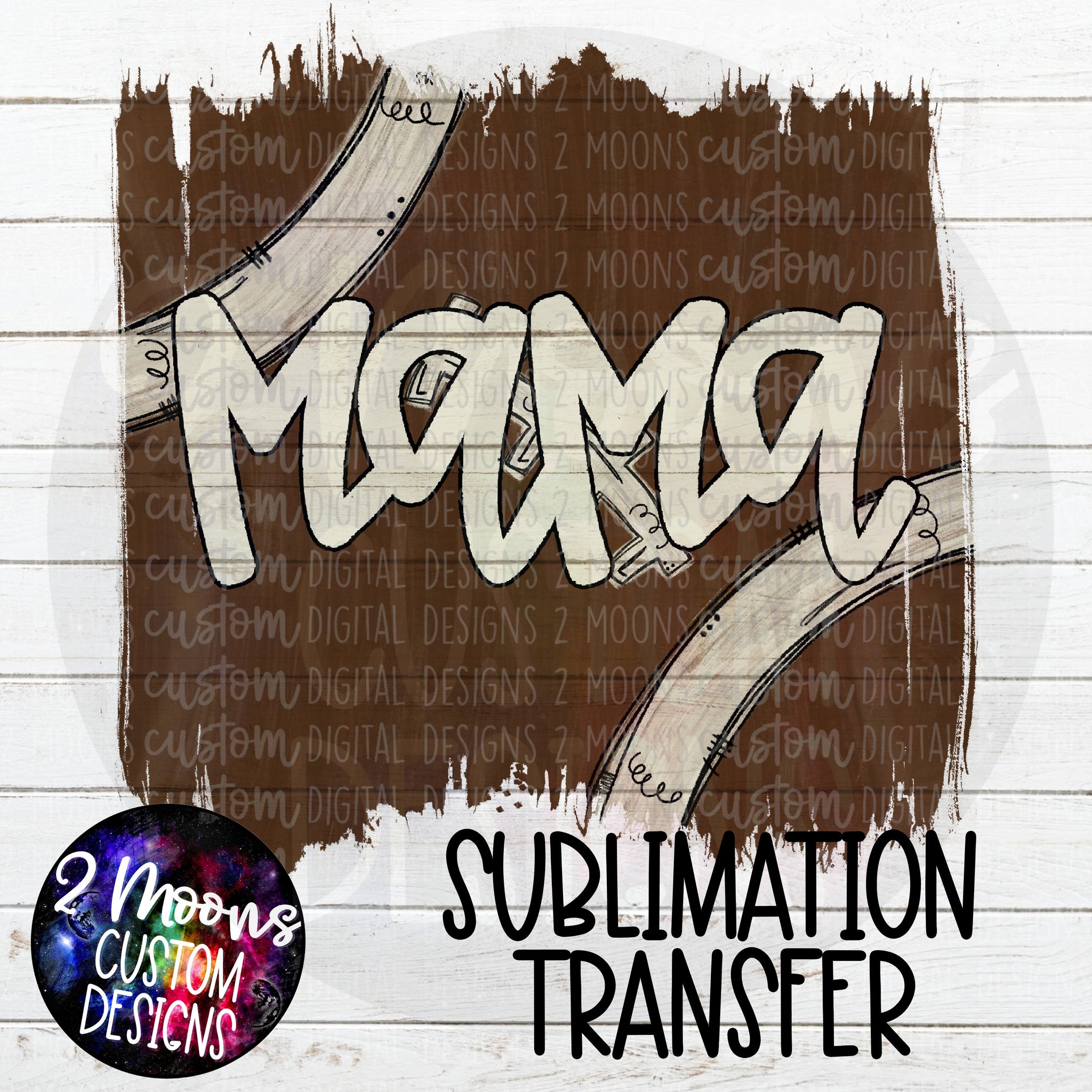 Mama- Football Pattern- Sublimation Transfer