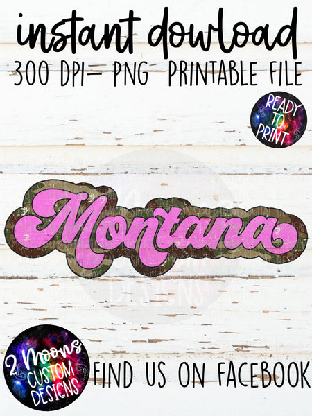 Montana- Camo + Pink Retro State