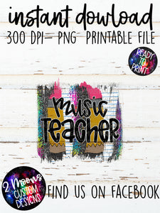 Music Teacher- Back To School Brushstroke