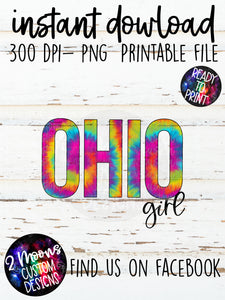 Ohio Girl- Tie-Dye State