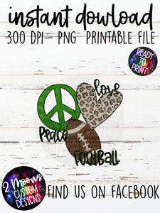 Peace Love Football- Doodle Design