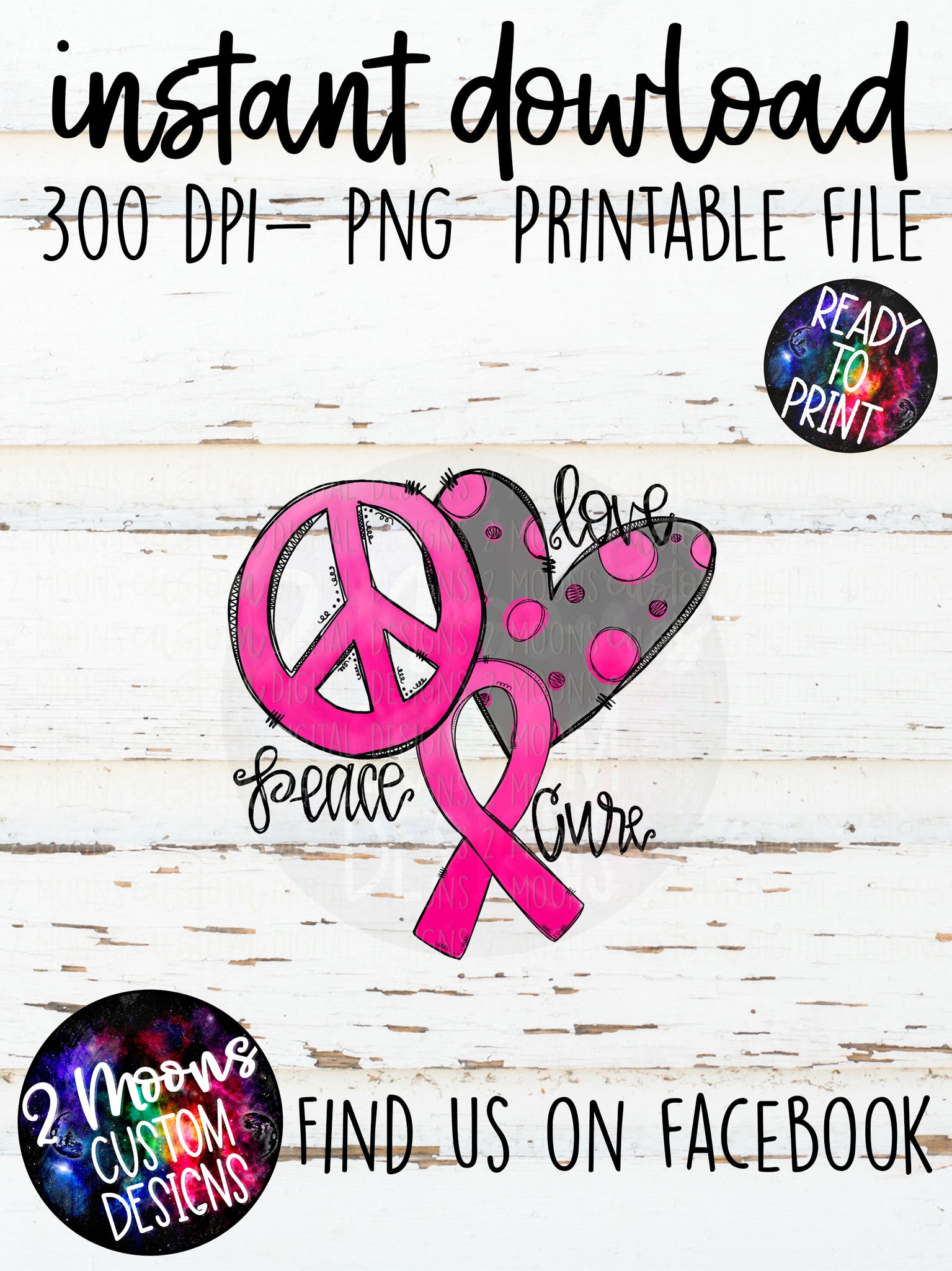 Peace Love Cure- Breast Cancer