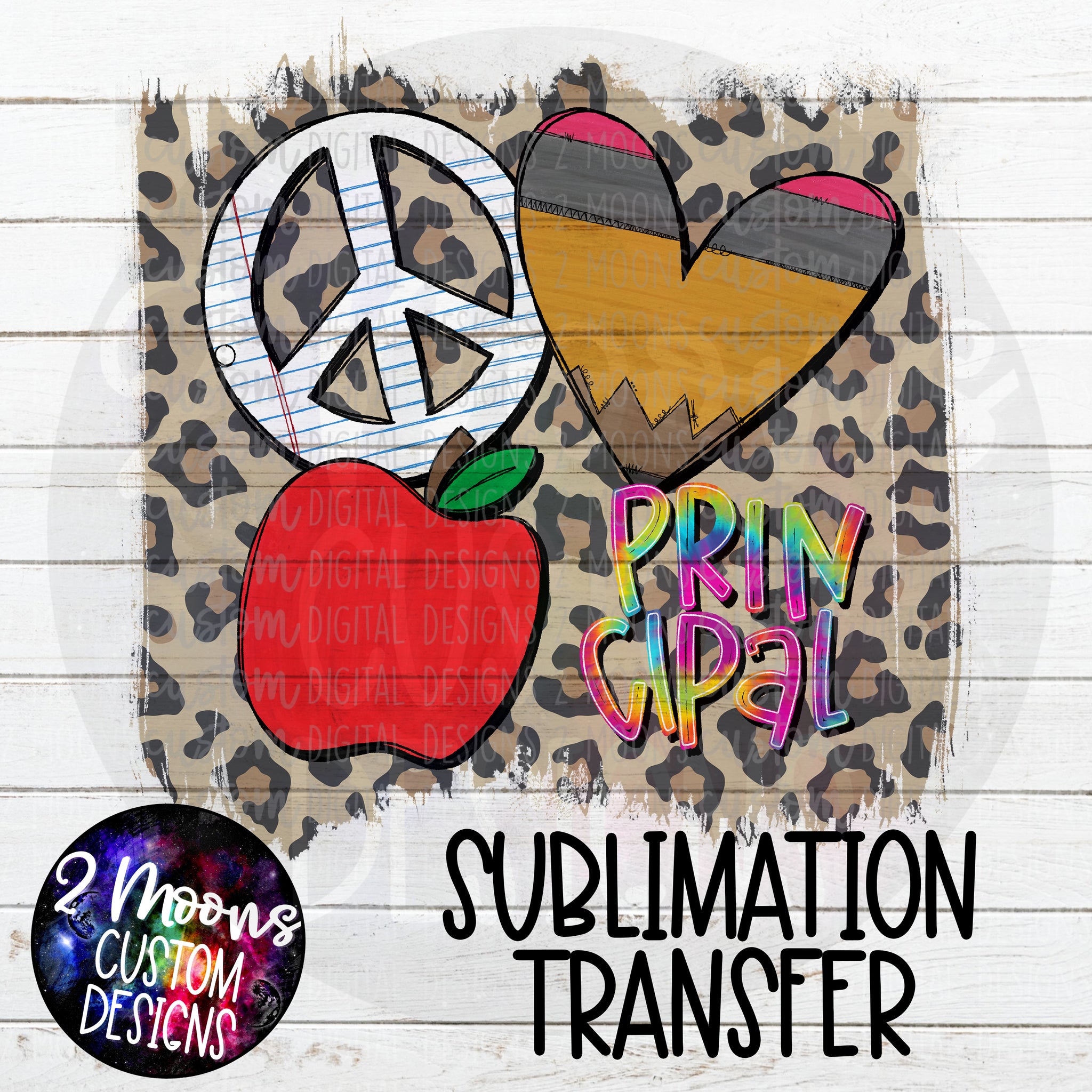Peace Love Apple- Principal- Sublimation Transfer
